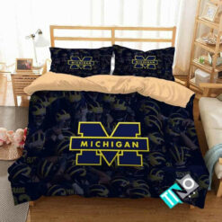 Ncaa Michigan Wolverines 1 Logo N 3d Duvet Cover Bedding Sets