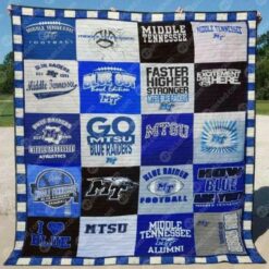 Ncaa Middle Tennessee State Blue Raiders Quilt Blanket 1259