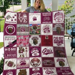 Ncaa Montana Grizzlies Quilt Blanket 1503
