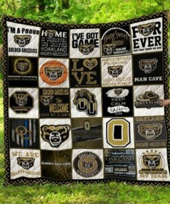 Ncaa Oakland Golden Grizzlies Quilt Blanket 1271