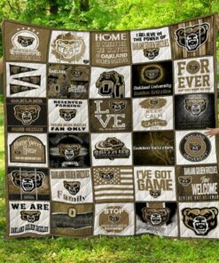 Ncaa Oakland Golden Grizzlies Quilt Blanket 1273