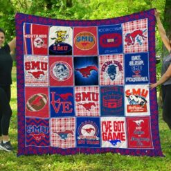 Ncaa Smu Mustangs Quilt Blanket 1106