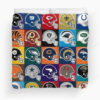 Nfl American Football Teams Helmets Bedding Set For Fans Duvet Cover Pillow Cases