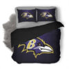 Nfl Baltimore Ravens Logo Football Duvet Cover Bedding Set