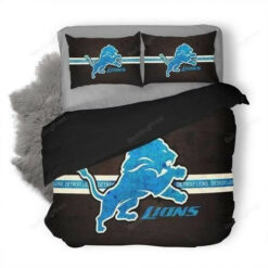 Nfl Detroit Lions 3d Logo Printed Bedding Set (duvet Cover & Pillow Cases)