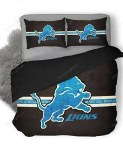 Nfl Detroit Lions 3d Logo Printed Bedding Set (duvet Cover & Pillow Cases)