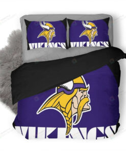 Nfl Minnesota Vikings Logo Duvet Cover Bedding Set