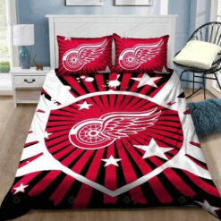 Nhl Detroit Red Wings Ice Hockey Team Duvet Cover Bedding Set