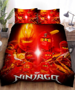 Ninjago Kai Ninja Of Fire Elemental Master Digital Art Bed Sheets Duvet Cover Bedding Sets