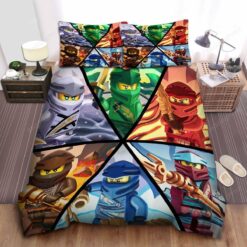 Ninjago Six Elemental Masters In One Digital Painting Bed Sheets Spread Duvet Cover Bedding Sets