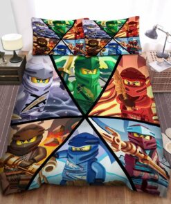 Ninjago Six Elemental Masters In One Digital Painting Bed Sheets Spread Duvet Cover Bedding Sets