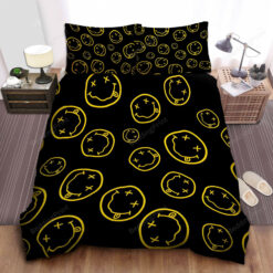 Nirvana Smiley Logo Pattern Bed Sheets Duvet Cover Bedding Sets