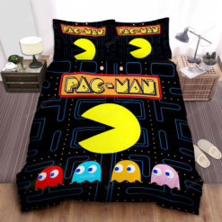 Pac-man The Four Colored Ghosts And The Maze Bed Sheets Duvet Cover Bedding Sets