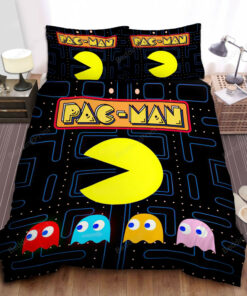 Pac-man The Four Colored Ghosts And The Maze Bed Sheets Duvet Cover Bedding Sets