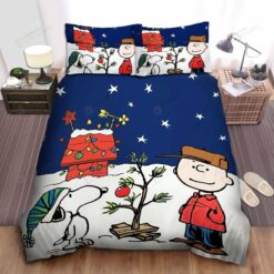 Peanuts Charlie Brown & Snoopy Decorating For Christmas Bed Sheets Duvet Cover Bedding Sets