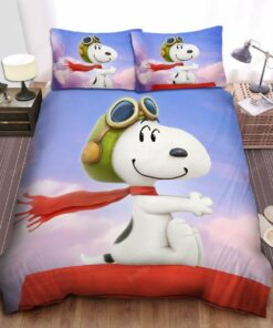 Peanuts Snoopy In Pilot Hat Bed Sheets Duvet Cover Bedding Sets