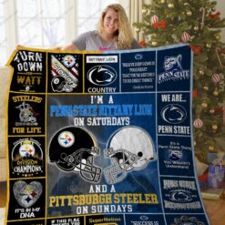 Penn State Nittany Lion Amp Pittsburgh Steeler Quilt Blanket