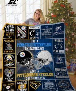 Penn State Nittany Lion Amp Pittsburgh Steeler Quilt Blanket