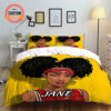 Personalized Black Girl Basketball Queen Space Bun Hairstyle Bed Sheets Duvet Cover Bedding Sets Perfect Gifts For Daughter Girlfriend Wife