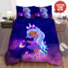 Personalized Cute Black Little Girl Unicorn Girl Custom Name Duvet Cover Bedding Set