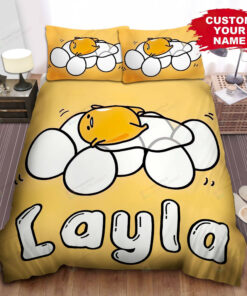 Personalized Gudetama Sleeping On Eggs Bed Sheets Duvet Cover Bedding Sets