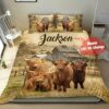 Personalized Highland Cattle Bed Sheets Duvet Cover Bedding Sets Perfect Gifts For Cattle Lover Gifts For Birthday Christmas Thanksgiving
