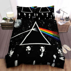 Pink Floyd Members Photo On The Dark Side Of The Moon Album Cover Bed Sheet Spread Comforter Duvet Cover Bedding Sets
