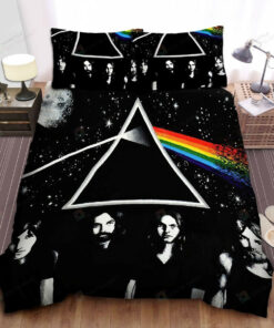Pink Floyd Members Photo On The Dark Side Of The Moon Album Cover Bed Sheet Spread Comforter Duvet Cover Bedding Sets