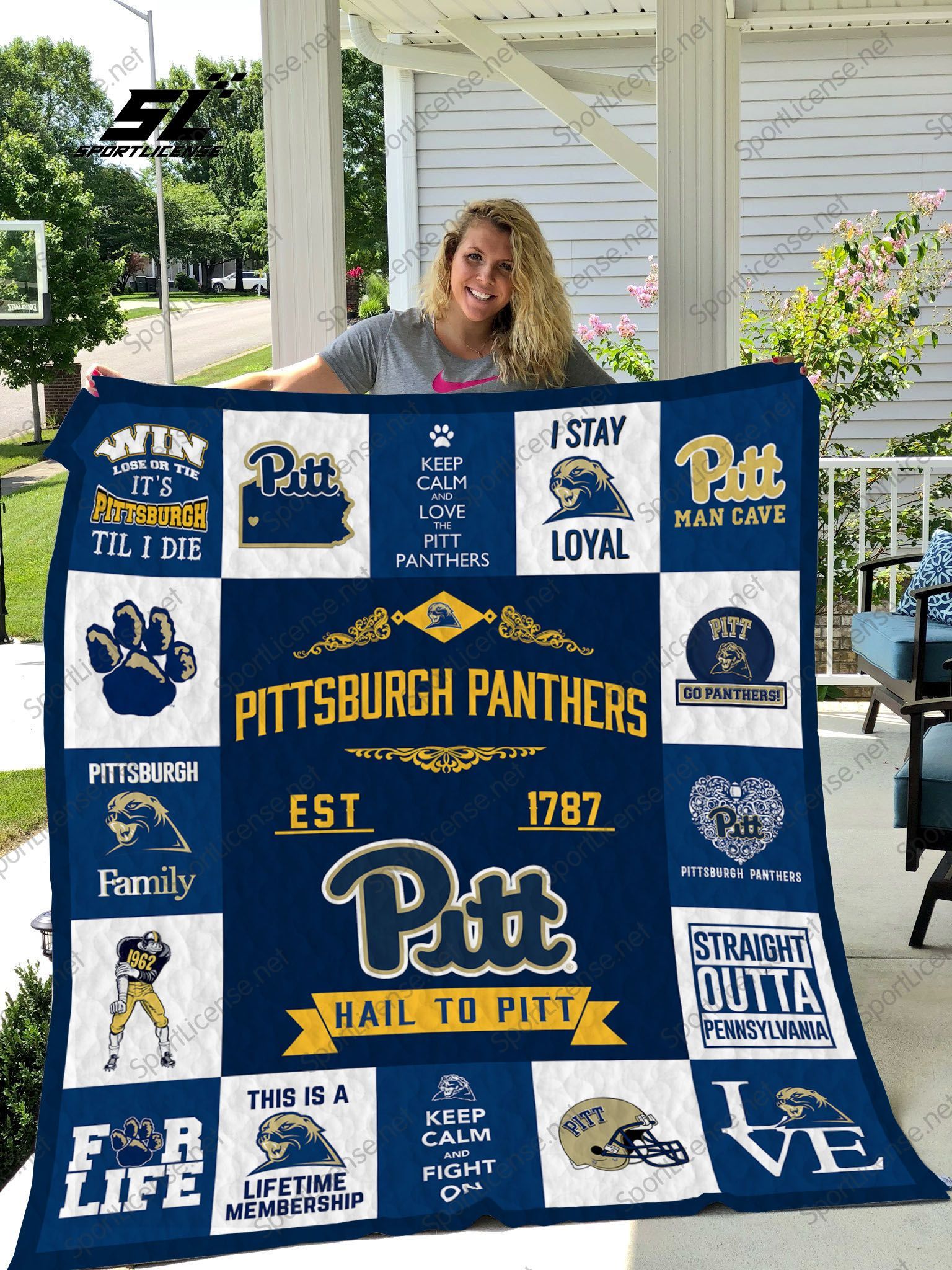 Pittsburgh Panthers Quilt Blanket 01 Pittsburgh Panthers Quilt Blanket 01