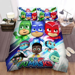 Pj Masks Main Characters Poster Bed Sheets Spread Duvet Cover Bedding Sets