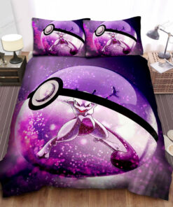 Pokemon Mewtwo Inside Pokeball Bed Sheets Duvet Cover Bedding Sets