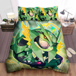 Pokemons Powerful Rayquaza Bed Sheets Duvet Cover Bedding Sets