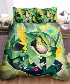 Pokemons Powerful Rayquaza Bed Sheets Duvet Cover Bedding Sets