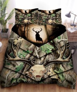 Real Tree Camo Deer Hunting Bed Sheets Duvet Cover Bedding Sets