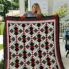 Red Black And White Quilt Blanket