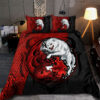 Red & Black Dragon And Wolf Bed Sheets Duvet Cover Bedding Sets