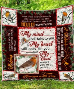 Robin Bird Quilt Blanket