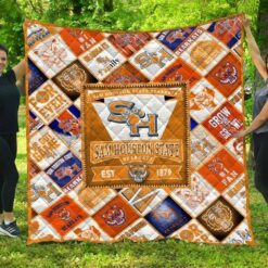 Sam Houston State Bearkats Quilt Blanket Fan Made