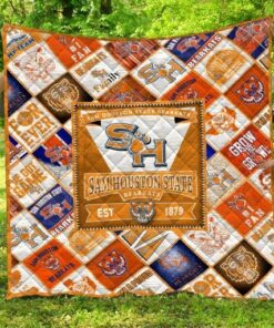 Sam Houston State Bearkats Quilt Blanket Fan Made