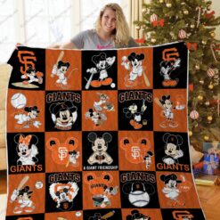 San Francisco Giants Mickey Mouse Quilt Blanket Great Customized Blanket Gifts For Birthday Christmas Thanksgiving