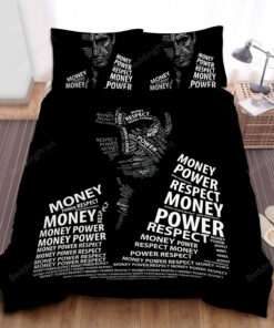 Scarface Money Power Respect Typographic Artwork Bed Sheets Duvet Cover Bedding Sets