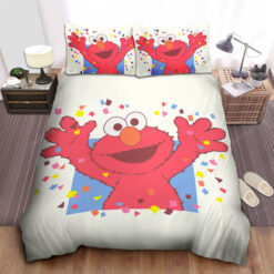 Sesame Street, Cheering Elmo Bed Sheets Duvet Cover Bedding Sets