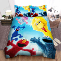 Sesame Street, Elmo Big Bird Cookie Monster Grover Abby Cadabby Bed Sheets Duvet Cover Bedding Sets