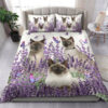 Siamese Cat And Lavender Bed Sheets Duvet Cover Bedding Sets