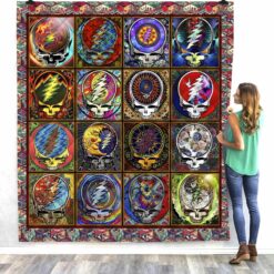 Skull Grateful Dead Steal Your Face Quilt Blanket