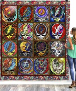Skull Grateful Dead Steal Your Face Quilt Blanket