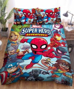 Spidey And His Amazing Friends In Super Hero Adventures Bed Sheets Spread Duvet Cover Bedding Sets
