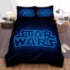 Star Wars Blue Neon Logo Bed Sheets Duvet Cover Bedding Sets