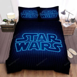 Star Wars Blue Neon Logo Bed Sheets Duvet Cover Bedding Sets