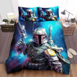 Star Wars Boba Fett In Digital Portrait Bed Sheets Duvet Cover Bedding Sets